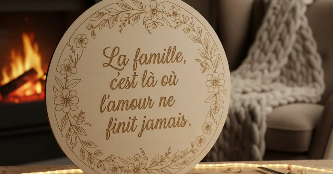 Objet en bois gravé avec une citation inspirante – idée cadeau personnalisé unique et artisanal