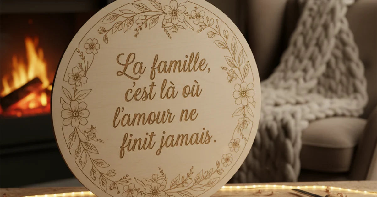 Objet en bois gravé avec une citation inspirante – idée cadeau personnalisé unique et artisanal