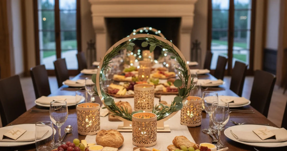 Décoration de table avec objets personnalisés en bois