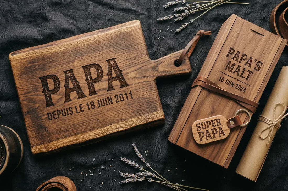 Cadeau fête des pères en bois gravé : 5 idées originales pour gâter papa