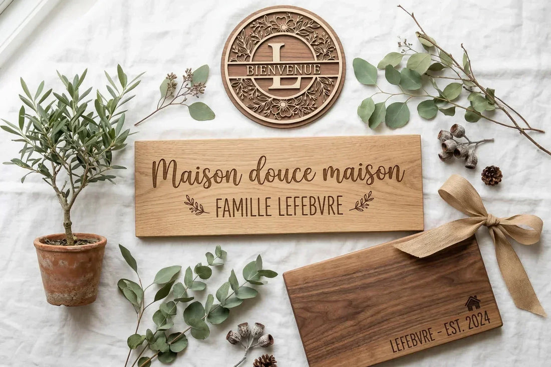 Cadeau pendaison de crémaillère en bois gravé : 7 idées originales et personnalisées