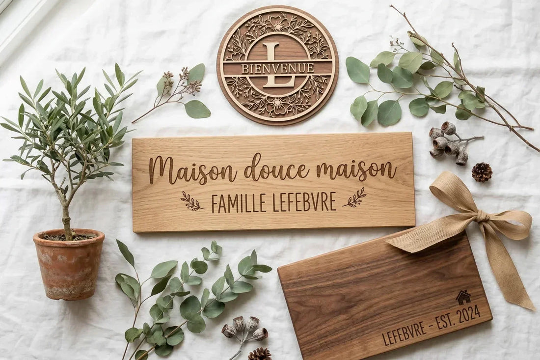 Cadeau pendaison de crémaillère en bois gravé : 7 idées originales et personnalisées