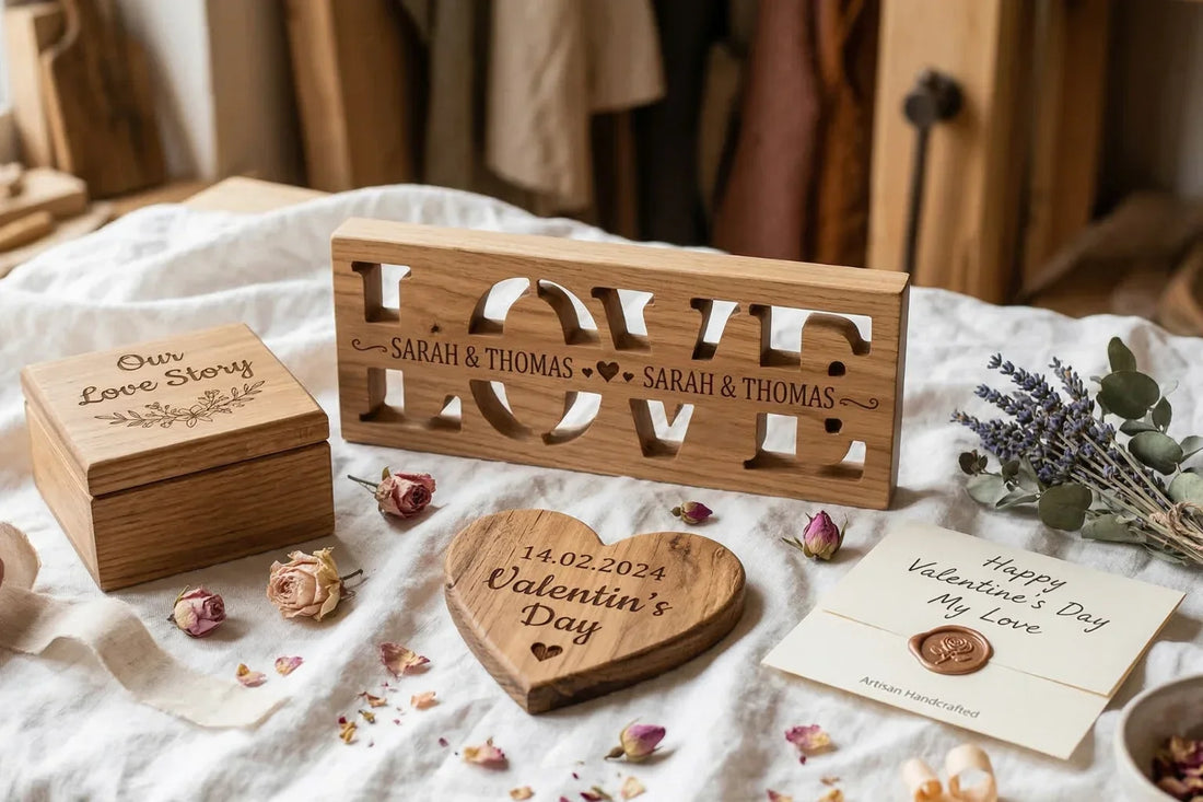 Cadeau Saint-Valentin en bois personnalisé gravé – Les Bois d'Alba