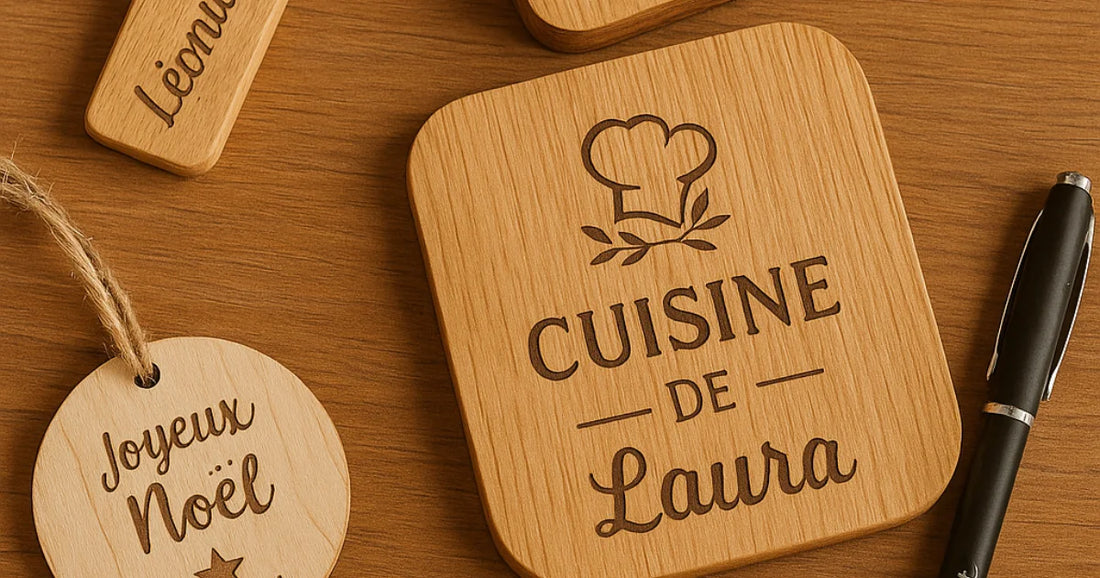 Objets artisanaux gravés en bois pour offrir à l’occasion d’un anniversaire, d’un mariage ou d’une fête de famille