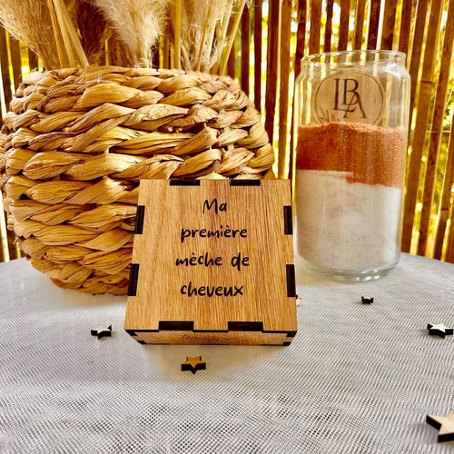 Boîte souvenir en bois personnalisée première mèche de cheveux