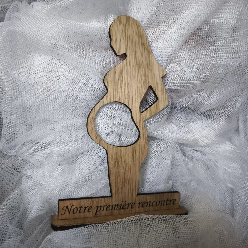 Détail rainure support photo bois – finition lisse artisanale