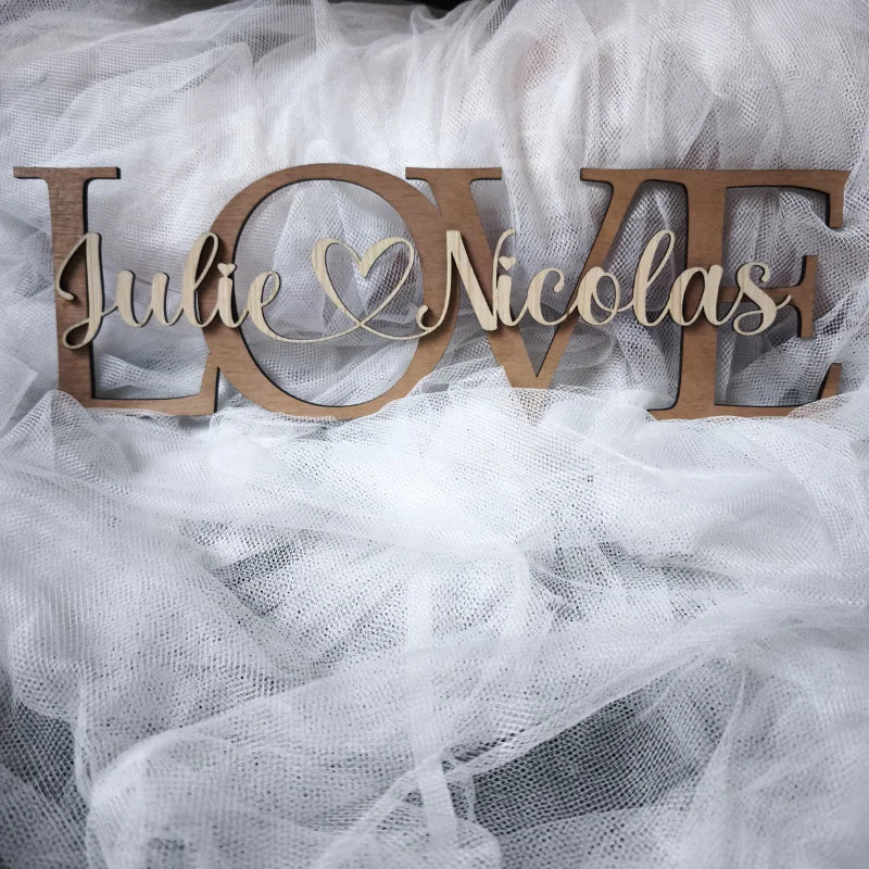 Décoration LOVE en bois personnalisée