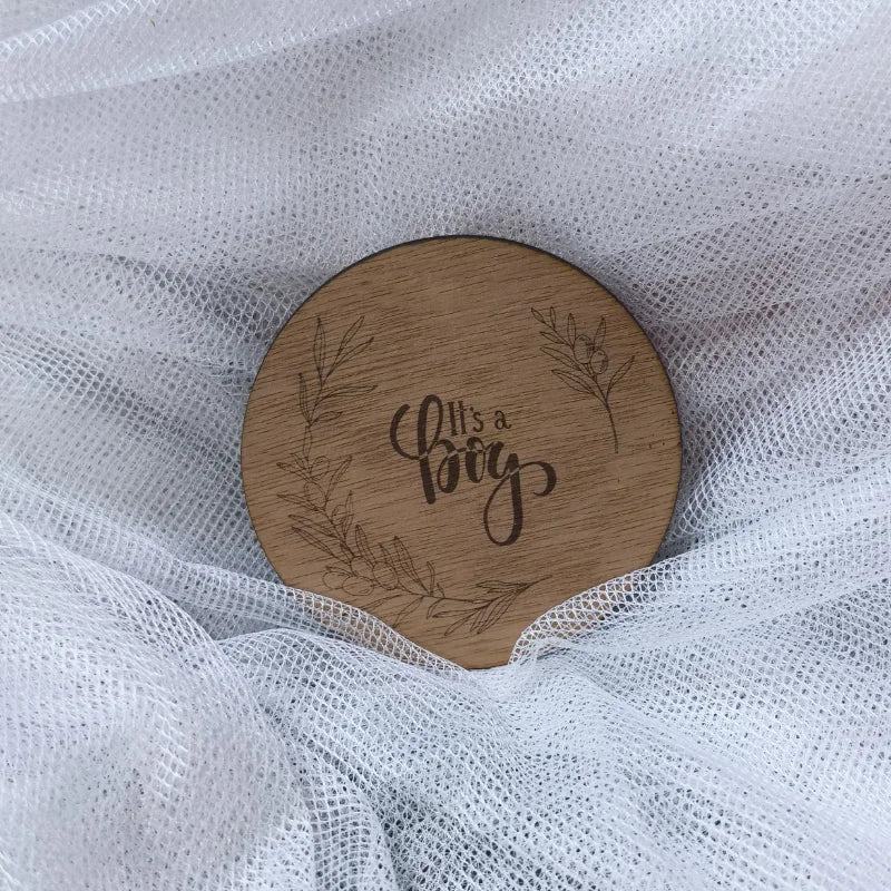 Plaque annonce naissance en bois