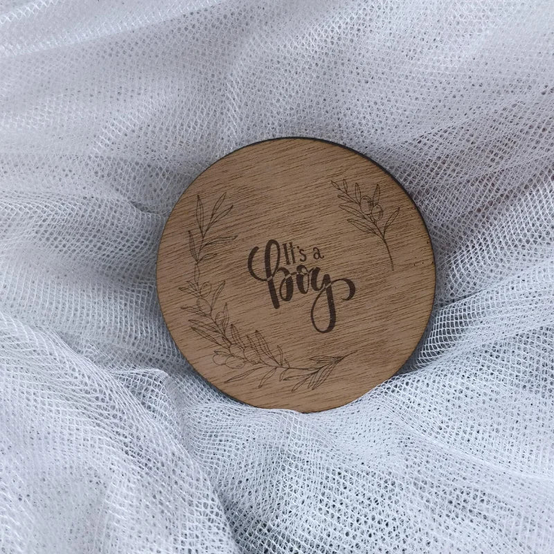 Plaque annonce naissance en bois