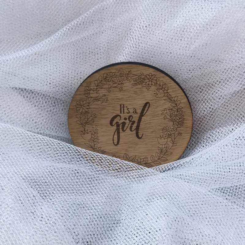 Plaque annonce naissance en bois