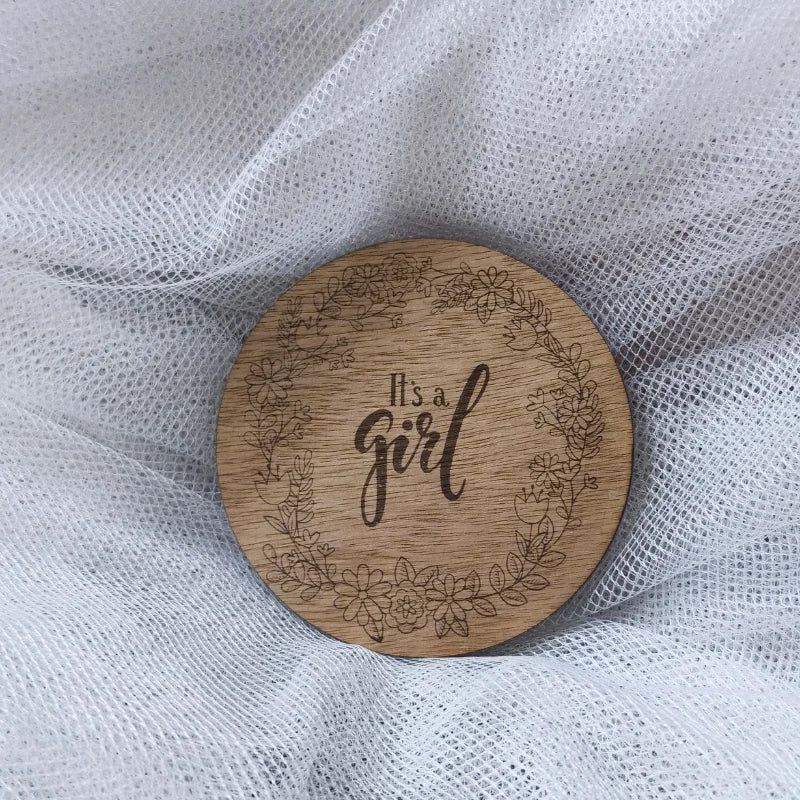 Plaque annonce naissance en bois