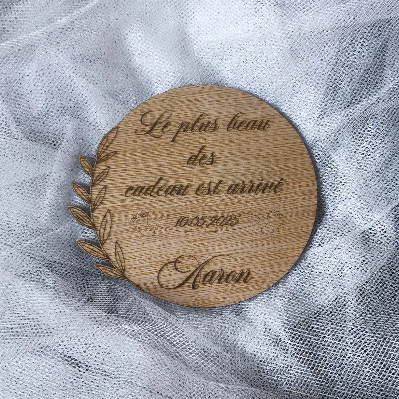 Plaque de Naissance en Bois Personnalisé
