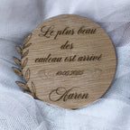 Plaque de Naissance en Bois Personnalisé  | Les Bois d'Alba