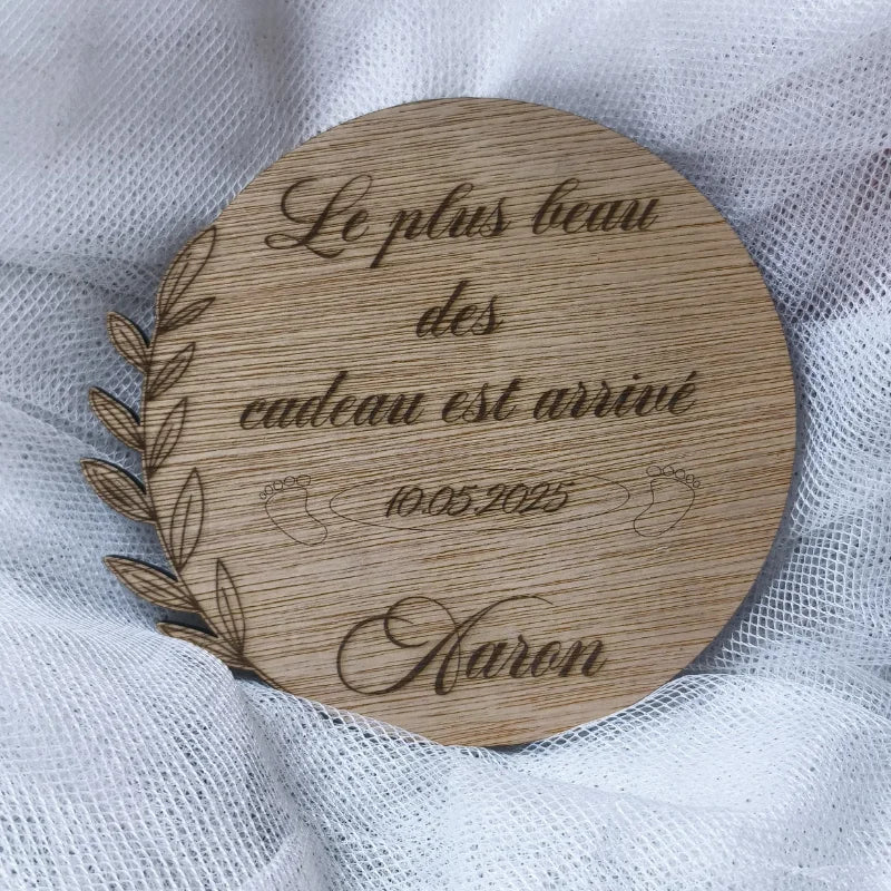 Plaque de Naissance en Bois Personnalisé