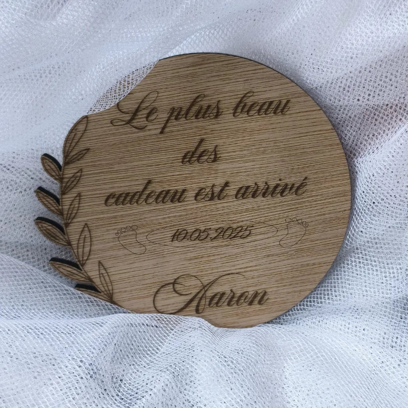Plaque de Naissance en Bois Personnalisé