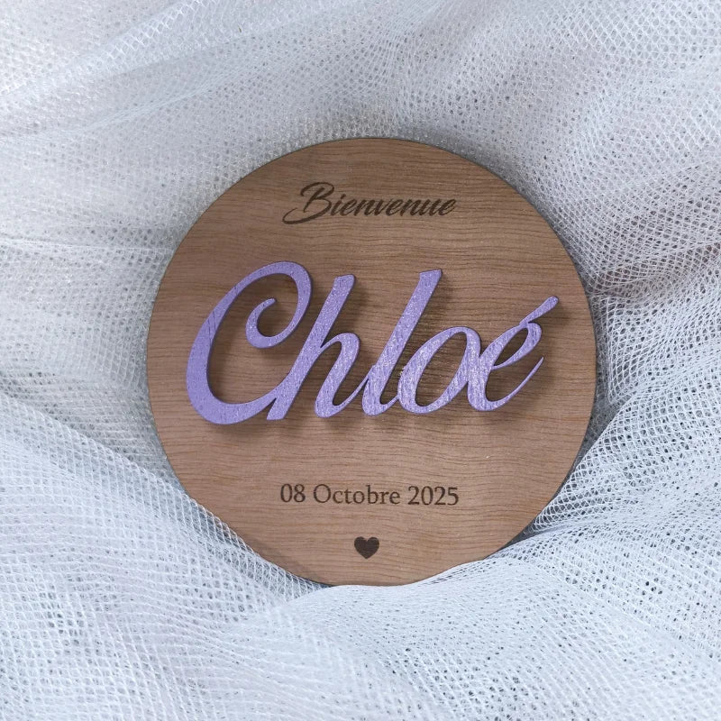 Plaque de Naissance 3d Personnalisée