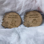 Plaques en bois gravées "Veux-tu être mon parrain/ma marraine", message 
tendre, dessins bébé garçon et fille, demande émouvante, bois naturel
