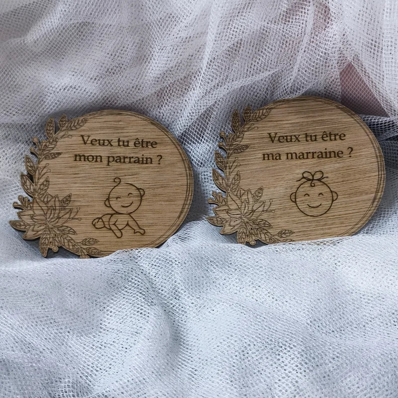 Plaques Parrain/Marraine en bois