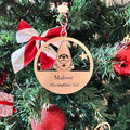 Suspension de Noël gravée au laser lutin étoilé, personnalisable avec prénom, cadeau poétique bois naturel pour sapin féerique
